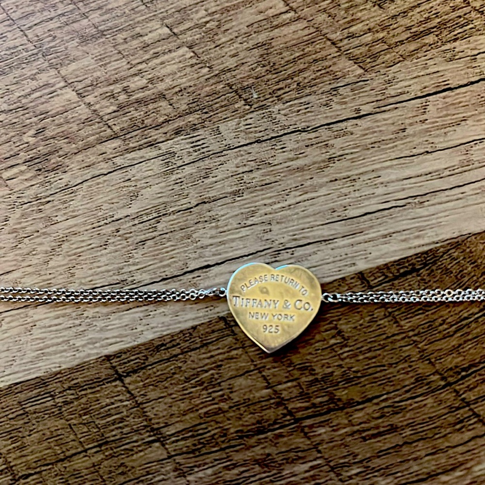 Return to Tiffany Heart Tag Double Chain Bracelet in Silver, Small